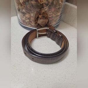 H. Stockton Embossed Crocodile Belt, Size 38